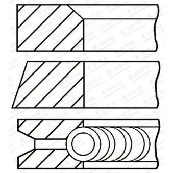 Jeu de segments de pistons GOETZE ENGINE [08-283700-00]