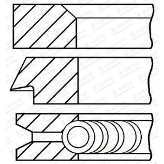 Jeu de segments de pistons GOETZE ENGINE 08-283900-00