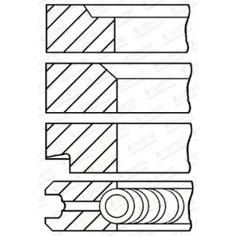 Jeu de segments de pistons GOETZE ENGINE OEM 550116