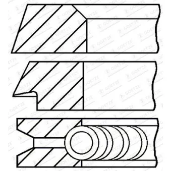 GOETZE ENGINE 08-405300-10 - Jeu de segments de pistons