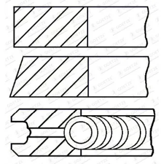 Jeu de segments de pistons GOETZE ENGINE 08-425200-00