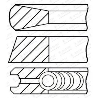 Jeu de segments de pistons GOETZE ENGINE 08-425800-00 pour MAN LION´S CITY Lions City CNG - 310cv