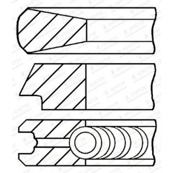 Jeu de segments de pistons GOETZE ENGINE 08-434100-00 pour IVECO STRALIS AT260S46P - 460cv