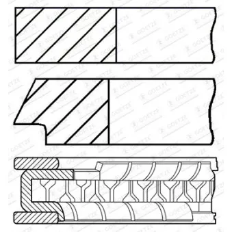 Jeu de segments de pistons GOETZE ENGINE [08-441000-00]