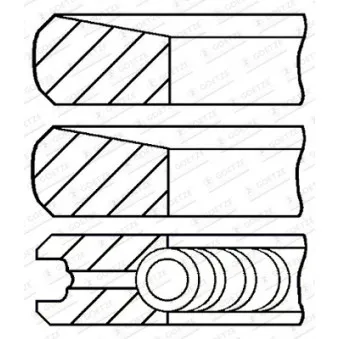 Jeu de segments de pistons GOETZE ENGINE 08-443507-00