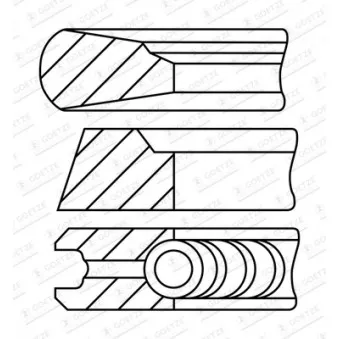 Jeu de segments de pistons GOETZE ENGINE 08-444922-00 pour MERCEDES-BENZ ATEGO 2 716 - 156cv