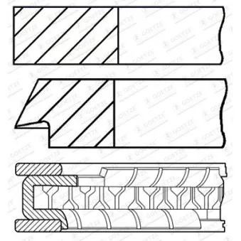 Jeu de segments de pistons GOETZE ENGINE 08-446505-00