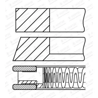 Jeu de segments de pistons GOETZE ENGINE 08-448305-00