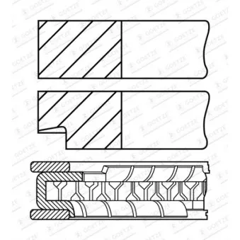 Jeu de segments de pistons GOETZE ENGINE 08-452200-00 pour LAND ROVER RANGE ROVER 5.0 4x4 - 375cv