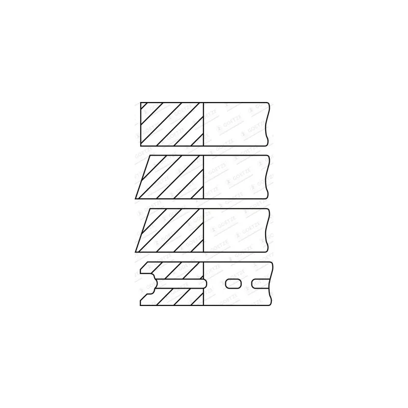 Jeu de segments de pistons GOETZE ENGINE 08-522300-00 - Visuel 1