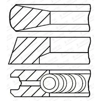 Jeu de segments de pistons GOETZE ENGINE 08-740007-00 pour MAN F2000 814,814L - 129cv