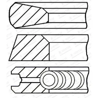 Jeu de segments de pistons GOETZE ENGINE 08-740900-00 pour FENDT Farmer 203 P, 203 V - 57cv