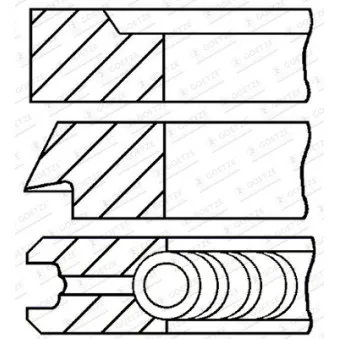 Jeu de segments de pistons GOETZE ENGINE [08-741100-00]