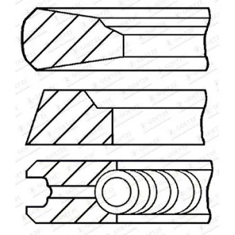 Jeu de segments de pistons GOETZE ENGINE 08-960800-00 pour RENAULT TRUCKS MAXTER T 142 E/390 - 388cv