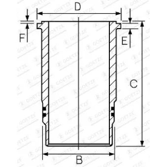 Chemise de cylindre GOETZE ENGINE 14-400510-00 pour MERCEDES-BENZ ATEGO 2 FL 616 - 179cv