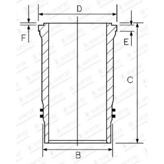 Chemise de cylindre GOETZE ENGINE 14-450040-00 pour VOLVO NH12 113 E/360 - 360cv