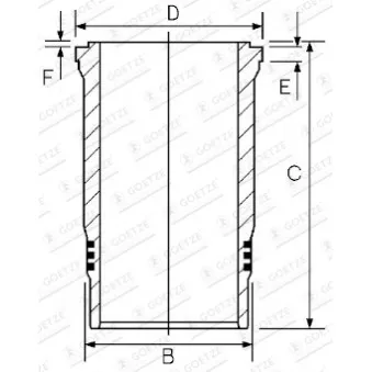 Chemise de cylindre GOETZE ENGINE 15-260040-00 pour IVECO STRALIS AS260S42P - 421cv