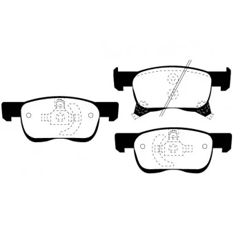 Jeu de 4 plaquettes de frein avant RAICAM OEM 95524973