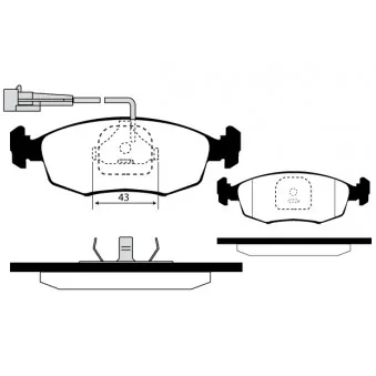 Jeu de 4 plaquettes de frein avant RAICAM OEM 82451320