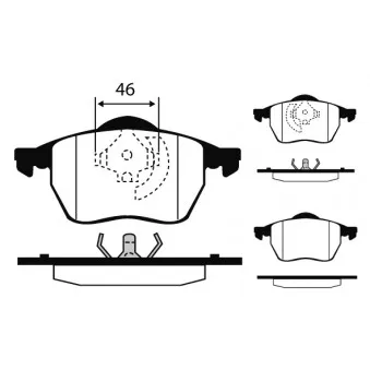 Jeu de 4 plaquettes de frein avant RAICAM OEM 4D0698151AD