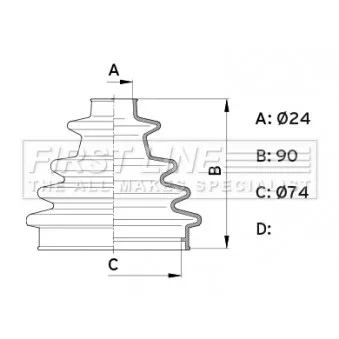 FIRST LINE FCB1004 - Joint-soufflet, arbre de commande