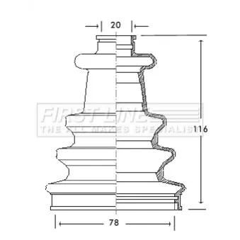 FIRST LINE FCB2080 - Joint-soufflet, arbre de commande