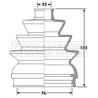 FIRST LINE FCB6178 - Joint-soufflet, arbre de commande