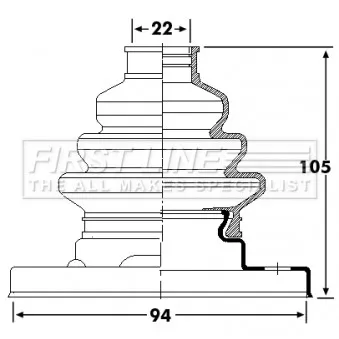 FIRST LINE FCB6238 - Joint-soufflet, arbre de commande