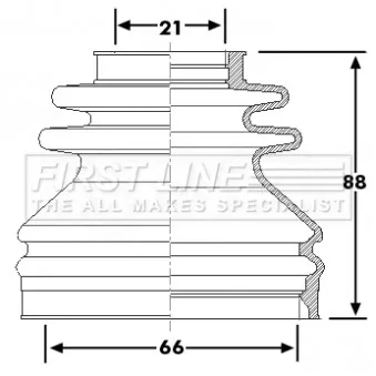 FIRST LINE FCB6240 - Joint-soufflet, arbre de commande