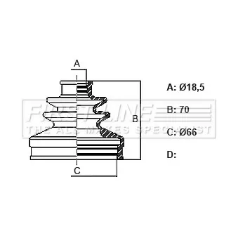 FIRST LINE FCB6424 - Joint-soufflet, arbre de commande