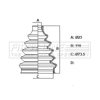 FIRST LINE FCB6426 - Joint-soufflet, arbre de commande