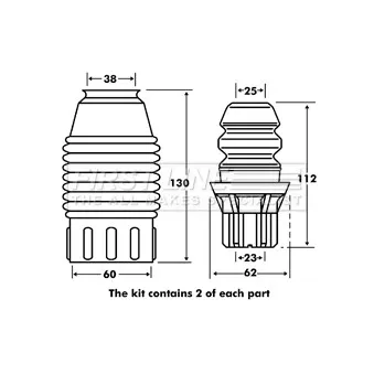 FIRST LINE FPK7044 - Kit de protection contre la poussière, amortisseur
