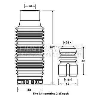 FIRST LINE FPK7064 - Kit de protection contre la poussière, amortisseur