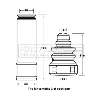 FIRST LINE FPK7080 - Kit de protection contre la poussière, amortisseur