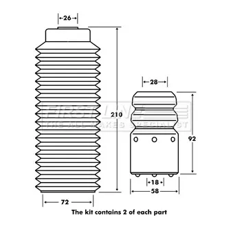 Kit de protection contre la poussière, amortisseur FIRST LINE [FPK7098]