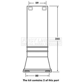 Kit de protection contre la poussière, amortisseur FIRST LINE [FPK7099]