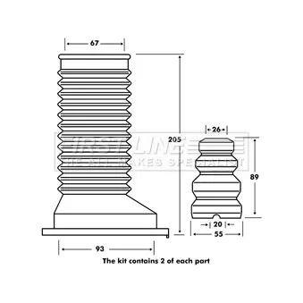 FIRST LINE FPK7101 - Kit de protection contre la poussière, amortisseur
