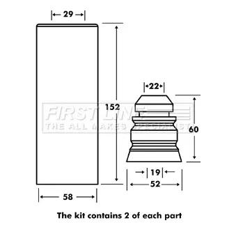 FIRST LINE FPK7107 - Kit de protection contre la poussière, amortisseur