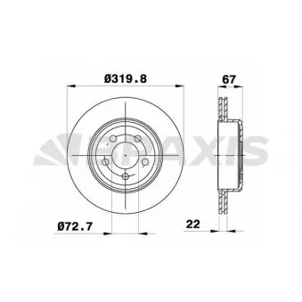 Jeu de 2 disques de frein avant BRAXIS [AD1091]