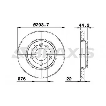Jeu de 2 disques de frein avant BRAXIS [AE0205]