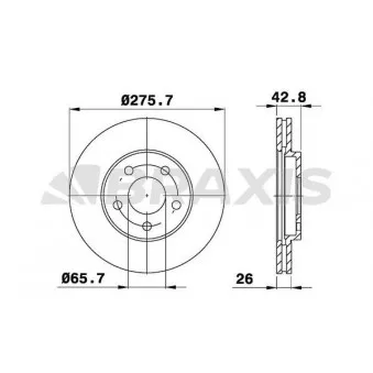 BRAXIS AE0749 - Jeu de 2 disques de frein avant