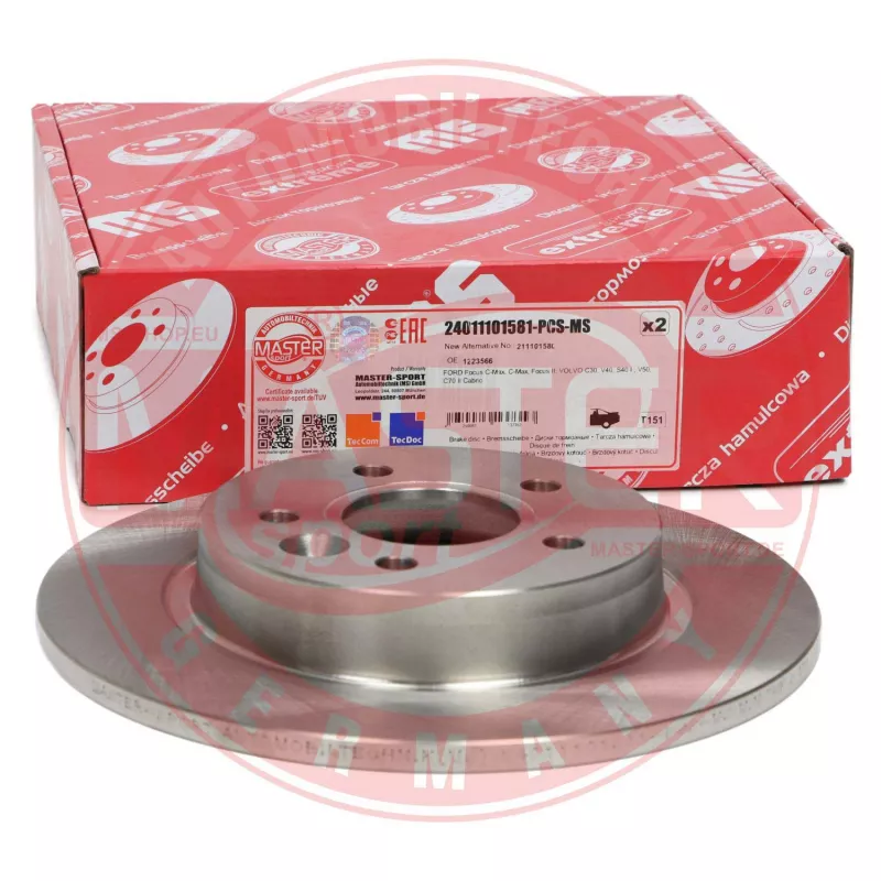 Jeu de 2 disques de frein arrière MASTER-SPORT GERMANY 24011101581-PCS-MS - Visuel 2