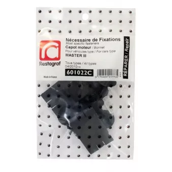 Kit de clip de fixation, carrosserie RESTAGRAF 601022C pour RENAULT MASTER 2.3 dCi 180 FWD - 179cv