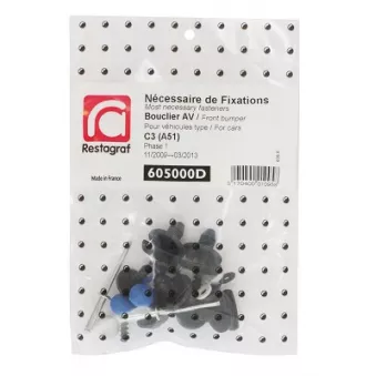 Kit de clip de fixation, carrosserie RESTAGRAF 605000D pour CITROEN C3 1.1 - 60cv