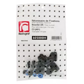 Kit de clip de fixation, carrosserie RESTAGRAF 605000H pour CITROEN C3 1.1 - 60cv
