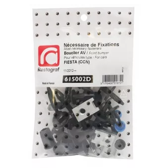 Kit de clip de fixation, carrosserie RESTAGRAF 615002D pour FORD FIESTA 1.4 TDCi - 70cv