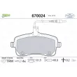 VALEO 670024 - Jeu de 4 plaquettes de frein avant