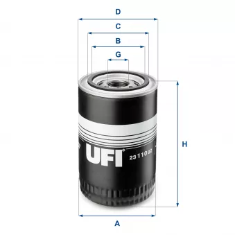 Filtre à huile UFI 23.110.02 pour DEUTZ-FAHR DX 3,10 - 46cv