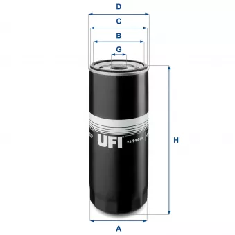 Filtre à huile UFI 23.144.00 pour VOLVO FL6 FL 614 - 209cv