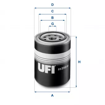 Filtre à huile UFI 23.256.00 pour MAN F8 120,45 - 118cv